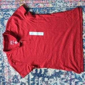 NWT Croft &Barrow Red Classic Polo Tee